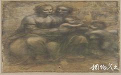 英国国家美术馆旅游攻略之《圣母子与圣安妮、施洗者圣约翰》炭笔素描