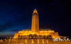 摩洛哥哈桑二世清真寺旅游攻略之清真寺的夜景