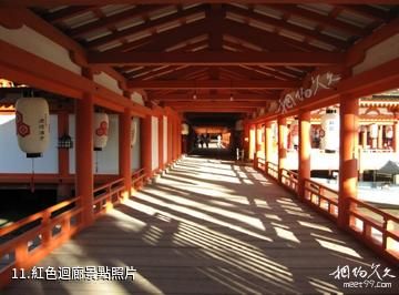 日本嚴島神社-紅色迴廊照片