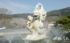 大連龍王塘櫻花園旅遊攻略之玉龍出水石雕噴泉