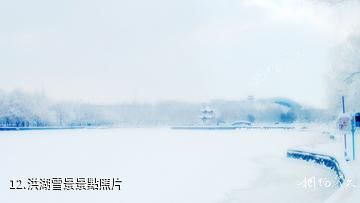 新疆大學-洪湖雪景照片