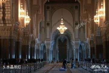 摩洛哥哈桑二世清真寺-水晶吊灯照片