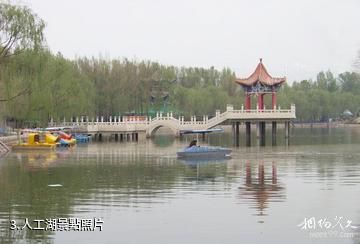 山丹南湖生態植物園-人工湖照片