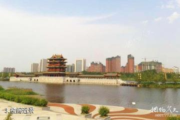 临汾市汾河公园景区-楼阁远景照片