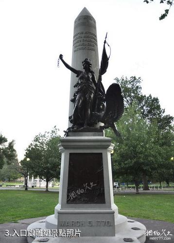美國波士頓自由之路-入口處雕塑照片