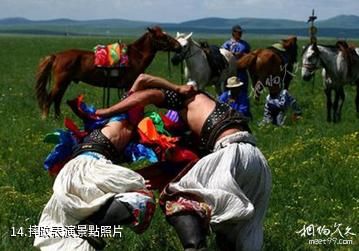 錫林郭勒盟葛根敖包草原旅遊度假村-摔跤表演照片