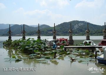 寧波慈溪鳴鶴古鎮-湖中七塔照片