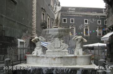 意大利卡塔尼亚市-阿曼纳诺喷泉照片