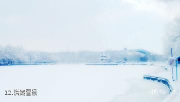 新疆大学-洪湖雪景照片