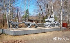 街津口赫哲族旅遊攻略之狗拉雪橇雕塑