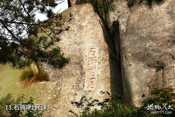 岳西妙道山风景区-石狮哮月石刻照片