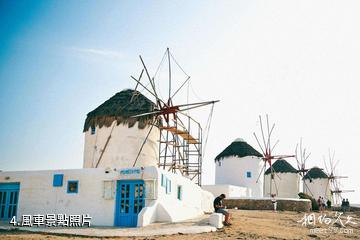 希臘米克諾斯島-風車照片
