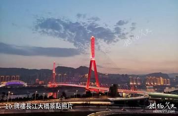 重慶萬州三峽平湖旅遊區-牌樓長江大橋照片