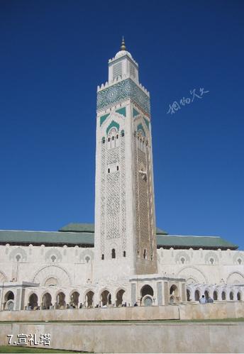 摩洛哥哈桑二世清真寺-宣礼塔照片