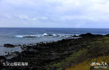 智利复活节岛-火山熔岩海岸照片