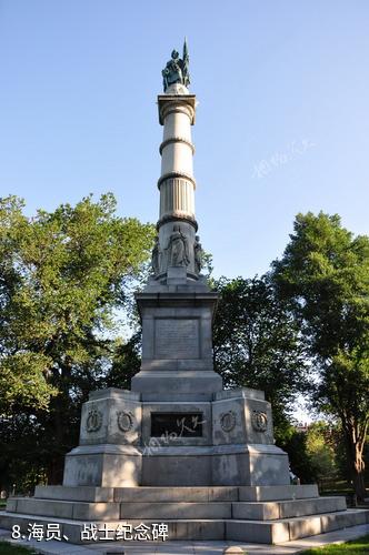 美国波士顿自由之路-海员、战士纪念碑照片