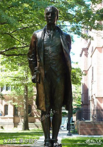 美国耶鲁大学-内森·黑尔铜像照片