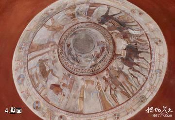 卡赞利克色雷斯古墓-壁画照片