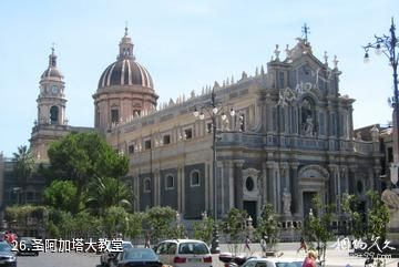 意大利卡塔尼亚市-圣阿加塔大教堂照片