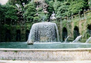 義大利埃斯特莊園-橢圓形噴泉照片