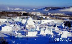 內蒙古阿爾山滑雪場旅遊攻略之滑雪場內冰雪建築
