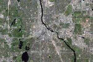 明尼阿波利斯市卫星地图-美国明尼苏达州明尼阿波利斯市中文版地图浏览-明尼阿波利斯旅游地图