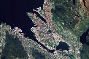 卑尔根市卫星地图-挪威卑尔根市中文版地图浏览-卑尔根旅游地图