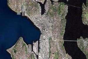西雅图市卫星地图-美国华盛顿州西雅图市中文版地图浏览-西雅图旅游地图