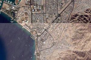 亞喀巴市衛星地圖-約旦亞喀巴市中文版地圖瀏覽-亞喀巴旅遊地圖