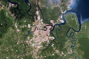 砂拉越州卫星地图-马来西亚砂拉越州中文版地图浏览-砂拉越旅游地图