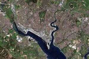 南安普敦市卫星地图-英国英格兰南安普敦市中文版地图浏览-南安普敦旅游地图