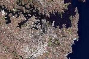 悉尼市衛星地圖-澳大利亞悉尼市中文版地圖瀏覽-悉尼旅遊地圖