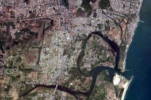 本地治里市衛星地圖-印度本地治里市中文版地圖瀏覽-本地治里旅遊地圖
