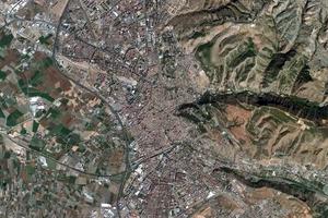 格拉納達市衛星地圖-西班牙格拉納達市中文版地圖瀏覽-格拉納達旅遊地圖
