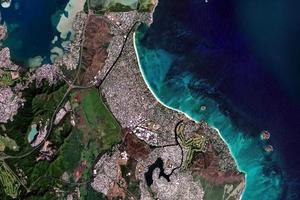 凱盧阿市衛星地圖-美國夏威夷州凱盧阿市中文版地圖瀏覽-凱盧阿旅遊地圖