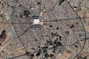 麥地那市衛星地圖-沙烏地阿拉伯麥地那市中文版地圖瀏覽-麥地那旅遊地圖
