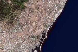 巴塞羅那市衛星地圖-西班牙巴塞羅那市中文版地圖瀏覽-巴塞羅那旅遊地圖