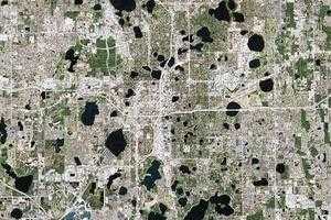 奥兰多市卫星地图-美国佛罗里达州奥兰多市中文版地图浏览-奥兰多旅游地图