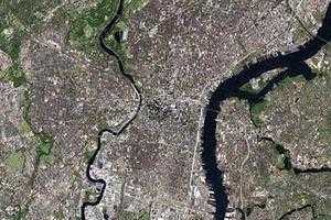 費城市衛星地圖-美國賓夕法尼亞州費城市中文版地圖瀏覽-費城旅遊地圖