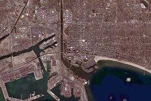 长滩市卫星地图-美国加利福尼亚州长滩市中文版地图浏览-长滩旅游地图