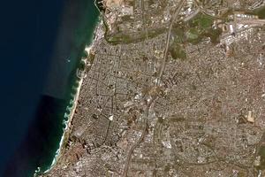 特拉維夫市衛星地圖-以色列特拉維夫市中文版地圖瀏覽-特拉維夫旅遊地圖