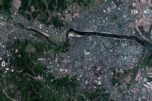 蔚山市衛星地圖-韓國光州市中文版地圖瀏覽-蔚山旅遊地圖