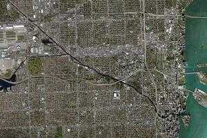 迈阿密市卫星地图-美国佛罗里达州迈阿密市中文版地图浏览-迈阿密旅游地图