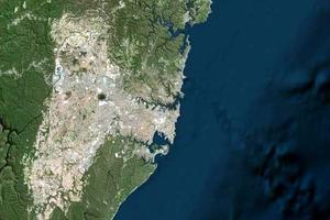 新南威爾士州衛星地圖-澳大利亞悉尼市中文版地圖瀏覽-新南威爾士州旅遊地圖