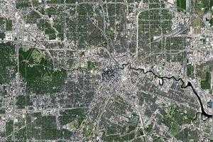 休斯頓市衛星地圖-美國德克薩斯州休斯頓市中文版地圖瀏覽-休斯頓旅遊地圖