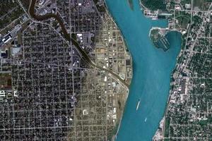 休倫港市衛星地圖-美國密歇根州休倫港市中文版地圖瀏覽-休倫港旅遊地圖