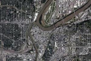 堪薩斯城衛星地圖-美國密蘇里州堪薩斯城中文版地圖瀏覽-堪薩斯城旅遊地圖