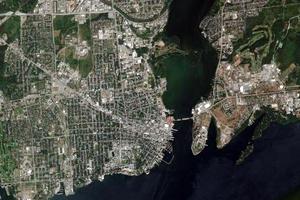 金斯敦市衛星地圖-加拿大金斯敦市中文版地圖瀏覽-金斯敦旅遊地圖