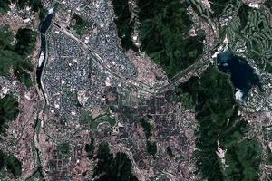 庆州市卫星地图-韩国光州市庆尚北道庆州市中文版地图浏览-庆州旅游地图