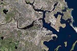 波士顿市卫星地图-美国马萨诸塞州波士顿市中文版地图浏览-波士顿旅游地图